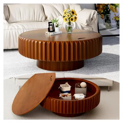 Produktbild von Runder Couchtisch mit Stauraum für das Wohnzimmer