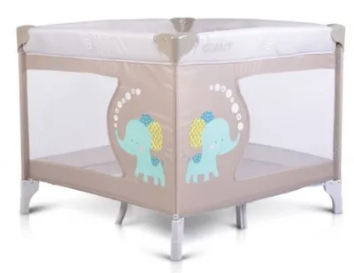 Produktbild von Reiselaufstall Giant, Laufstall klappbar, mit Matratze als Reisebett grau beige