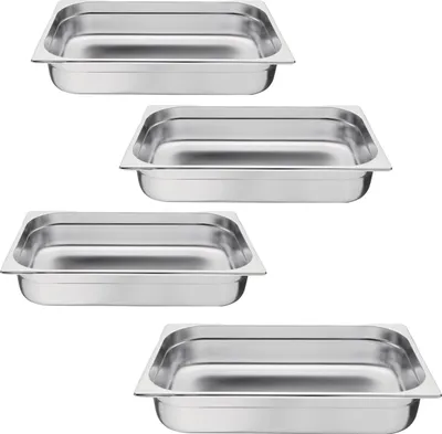 Produktbild von Vogue GN-Behälter GN1/1 - 10cm - 4 Behälter - Edelstahl