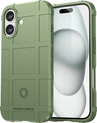 Produktbild von Mobigear Rugged Shield iPhone 16 Pro Hülle Flexibles TPU Backcover Stoßfest - Grün