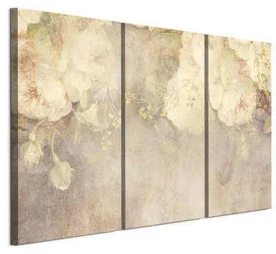 Produktbild von LUMASOUL Wandbilder 3er Set für Wohnzimmer Blumen 27 120x80 cm3-teiliges Leinwandbild für Schlafzimmer Flur Büro und Küche