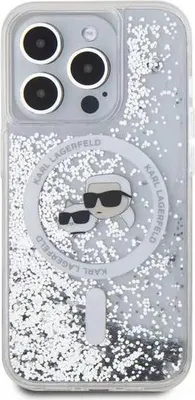 Obrázok produktu pre KARL LAGERFELD Hardcase Hard Liquid Glitter puzdro Choupette MagSafe pre iPhone 16 Pro Max, číre
