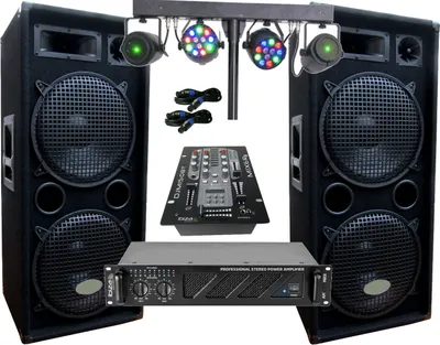 Produktbild von PA Party DJ Disco Set Lautsprecher Mixer Bluetooth Verstärker Lichtset 3000 Watt