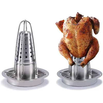 Produktbild von Edelstahl Hähnchengrill – Tragbarer BBQ-Rost, abnehmbar und multifunktional