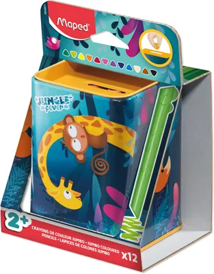 Produktbild von Maped COLOR'PEPS INFINITY KIDY Buntstifte 12er Set – JUMBO Farbstifte ohne Holz,