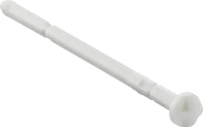 A white plastic plumbing part on a white background.