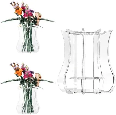 Image de Vase en acrylique transparent pour fleurs, décoration de table, transparent