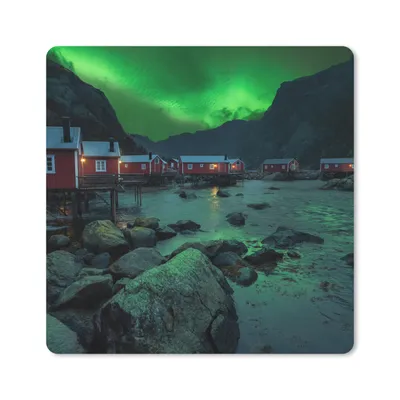 Produktbild von MuchoWow® Mauspad Mousepad Nordlichter - Norwegen - Nacht 20x20 cm - Mousepads - Maus Mat - Pad - Mausunterlage - Desk Mat - Bureauartikeln