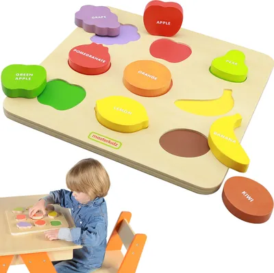 Produktbild von Masterkidz Holz-Formsortierer, bunte Früchte, Montessori
