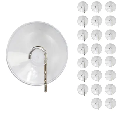 Produktbild von 24 x Mojawo Saughaken Ø38mm - Aufhänger mit Saugnapf und Metallhaken