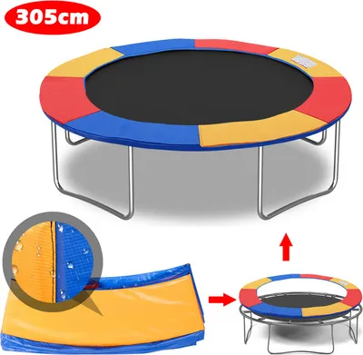 Produktbild von Jopassy Trampolin Randabdeckung 28cm breit 100% UV-beständig Reißfest Wetterbeständig Universell Federabdeckung Randschutz, Bunt,Größe:Ø 305cm