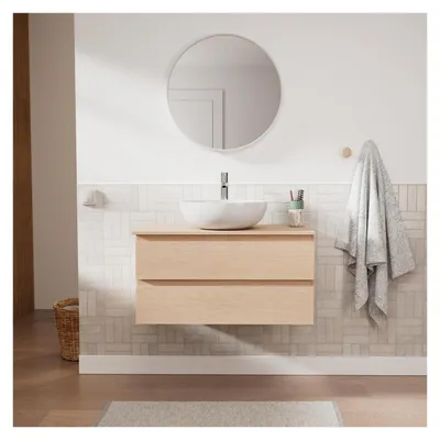 Image de Meuble simple vasque SORRENTOReproduction chêne 80 cm