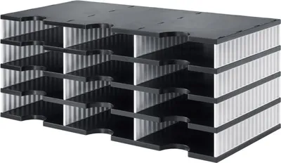 Produktbild von NT Cutter Styro styrodoc trio - Polystyrol - Schwarz - Weiß - 12 Schublade(n) - 723 mm - 293 mm - 331 mm