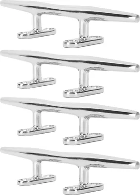 Image de 4 taquets d'amarrage pour bateaux, taquets d'amarrage robustes en acier inoxydable pour les yachts de la marine, entreprises gonflables, 20,3 cm