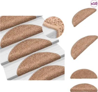 Obrázek produktu pro vidaXL Rohože na schůdky 10 ks 65x21x4 cm Béžová - Rohože na schůdky