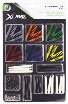 Produktbild von Dart Zubehörset XQMAX 84-teilig - Komplettes Dartset für Kinder