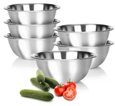 Productafbeelding van Solidchoice - Set van 6 RVS Mengkommen