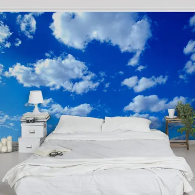 Produktbild von Fototapete Himmel - Vliestapete - Bildtapete UV-beständig Wolken blau Motiv Wandtapete geruchsfrei