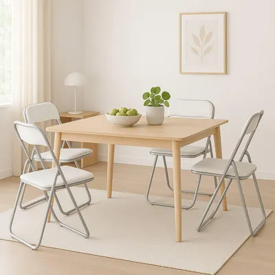 Produktbild von Dmora Marbella Klappstuhl Weiß 4er Set Gepolstert
