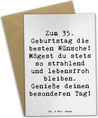 Produktbild von Mr. & Mrs. Panda valentinstagskarte Spruch 35. Geburtstag Glückwünsche - Weiß - Geschenk, Grußkarten, Alter, besten Wünsche, kommunionskarte, weihnachtskarten, Freude