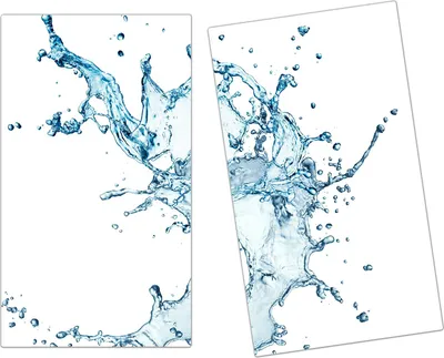 Produktbild von Spritzschutz Herdabdeckplatte Schneidebrett aus Glas Wassersplash hell 2-Teilig (60x52cm)