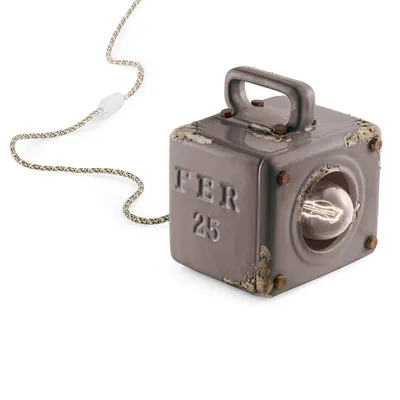 Produktbild von Vintage Industrial Cubic Eisen Keramik Turteltaube 1 Licht E27