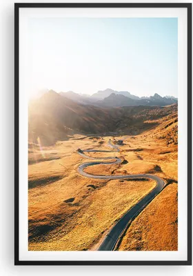 Produktbild von Gerahmtes Poster - Schwarzer Rahmen - Sonne Berge Weg - 61x91,5 cm - Wand Bild - Wanddeko - Wandbilder - Kunstposter - Wandposter - Bilderrahmen - Bilder - Kunstdruck Wanddekoration - P2BPA61x91-4836