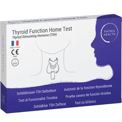 Produktbild von Patris Health® Schilddrüsen Selbsttest – Schilddrüsenfunktion zuhause prüfen – TSH Schnelltest mit Ergebnis in 15 Minuten