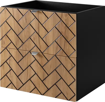 Produktbild von Badezimmerschrank, Eiche Craft mit silberner Griff, 60 x 57 x 46 cm