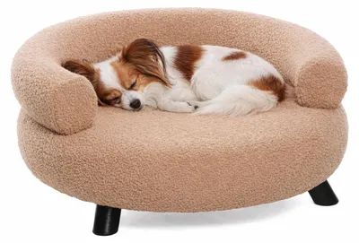Image de Canapé pour chien Flamingo Dudo, rond, beige, dimensions : 62 x 62 x 28 cm