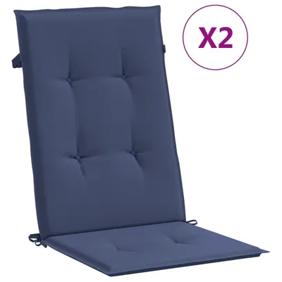 Produktbild von Hochlehner-Auflagen 2 Stk. Marineblau Stoff