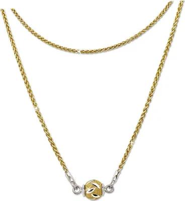 Imagen del producto de Collar SilberDream, plata de ley 925 chapada en oro, 46 cm, diseño de esfera en plata y oro, modelo D2SDK24146Y
