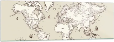 Produktbild von Bilder auf glas - Karte Welt Klassiker Kontinente - 160x50cm - Glasbilder - Wandbilder - Kunstdruck - zum Aufhängen bereit - Wanddekoration aus Glas - Glas Bilder - Wandbild auf Glas - GAB160x50-2910