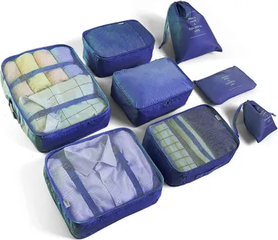 Produktbild von Organizer set, Packing Cubes Kleidertaschen Schuhbeutel Reiseorganizer Packwürfel Kosmetik Travel Organizer Packtaschen  (8 teilig)