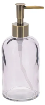 Produktbild von TENDANCE | Badezimmerspender - Seifenspender - 410 ml - Glas - Metallpumpe - Transparent