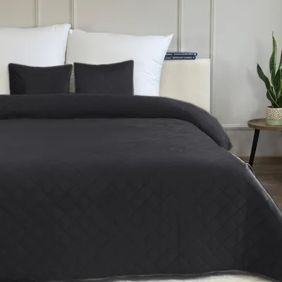 Obrázek produktu pro Přehoz Na Postel Oboustranný   Amarante Black 010 220x240+2x40x40