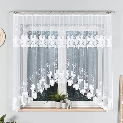 Zdjęcie produktu dla Zasłona dekoracyjna łukowa krótka TEODORA 160 biała 310x160 cm MyBestHome