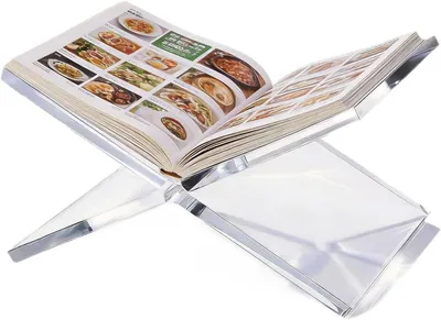 Obrázok produktu pre Akrylový stojan na knihy X tvar, priehľadný, pre čítanie