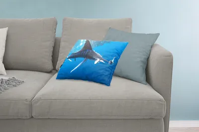 Produktbild von MuchoWow® Zierkissen Sofakissen Wohnzimmer Dekokissen 60x40 cm Schwertfisch - Blau - Wasser - Kopfkissen - Polster mit Foto