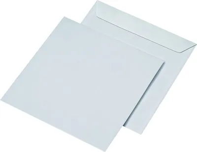 Produktbild von 25 Briefumschläge quadratisch weiß 100g/m² haftklebend 220 x 220