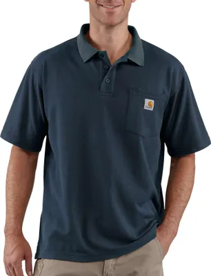 Image de Carhartt Midweight S/S Pocket Polo T-Shirt, Couleur:bleu marine, Taille:M