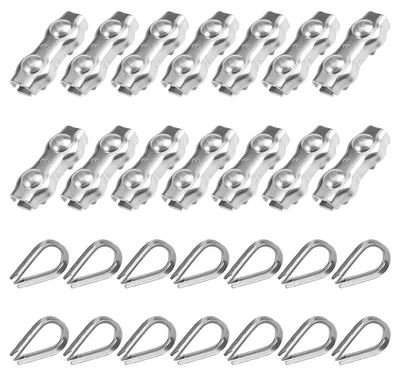 Kabelklemmen M3, 14 Stück, Edelstahl, für 3 mm Seil