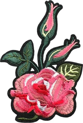 Produktbild von Rosenknospen-Emblem-Aufnäher zum Aufbügeln