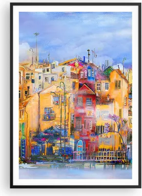 Produktbild von Gerahmtes Poster - Schwarzer Rahmen - Altstadt Mietshaus - 70x100 cm - Wand Bild - Wanddeko - Wandbilder - Kunstposter - Wandposter - Bilderrahmen - Bilder - Kunstdruck - Wandbild - P2BPA70x100-3419