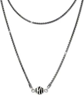 Produktbild von SilberDream Halskette 46cm 925 Silber Schmuck Kugel silber schwarz SDK24446S