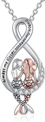 Produktbild von Meerjungfrau-Halskette 925er Sterlingsilber Valentinstagsgeschenk Für Mädchen Frauen