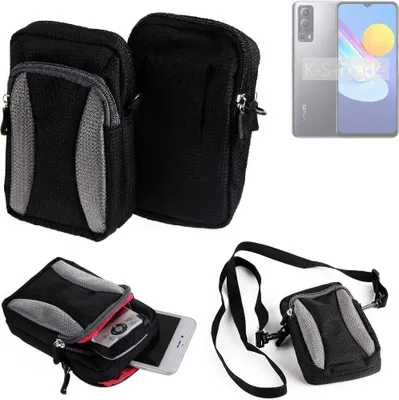 Produktbild von K-S-Trade Holster Schutz Hülle kompatibel mit Vivo Y72 5G Handy Hülle Gürteltasche Umhängetasche mit Zusatzfach schwarz