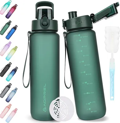 Image de Gourde AOPREL 1 litre BPA-free Tritan anti-fuite Sport Bottle Vert