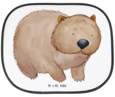 Produktbild von Mr. & Mrs. Panda Sonnenschutz Auto Wombat - Weiß - Geschenk, Spruch, Das Leben Ist schön, Fürs, autofenster, Motivation, Seitenscheibe, Lustige Sprüche, Sonnenblende