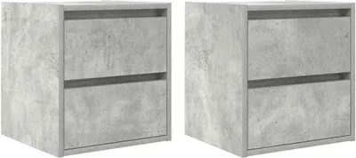 Produktbild von Wand-Nachttische 2 Stk. Betongrau 38x34x40 cm
